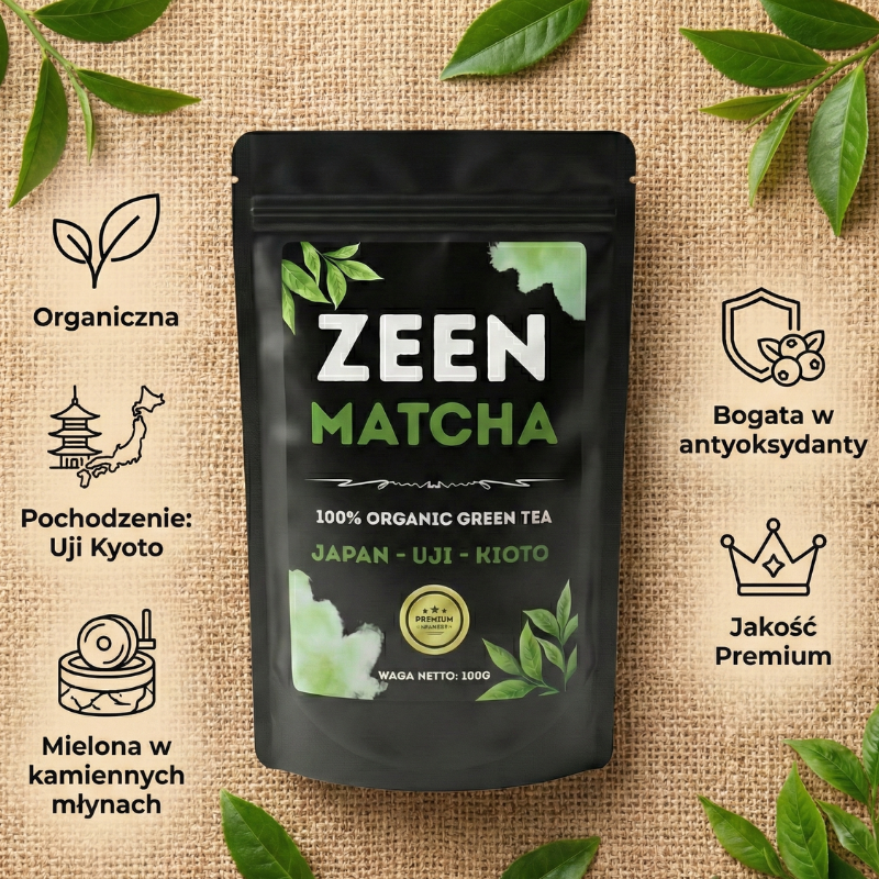 Matcha Japońska "Zeen" Uji-Kioto 100% Organiczna 100g