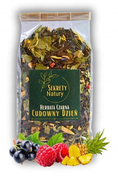 Herbata czarna premium Cudowny Dzień - porzeczka, ananas, malina 80g Herbata czarna premium Cudowny Dzień - porzeczka, ananas, malina 80g