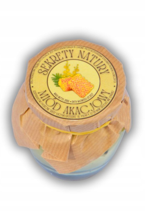 Naturalny Miód Akacjowy 200g Elegancki Słoik Prezent Płynne Złoto Polski Naturalny Miód Akacjowy 200g Elegancki Słoik Prezent Płynne Złoto Polski