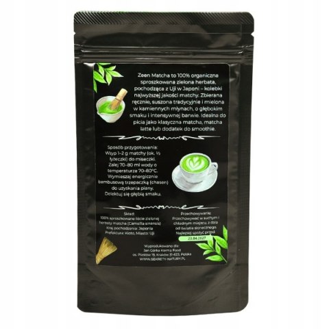Zeen Matcha 100g - Zielona Herbata Japońska Premium 100% Organic Superfood Zeen Matcha 100g - Zielona Herbata Japońska Premium 100% Organic Superfood