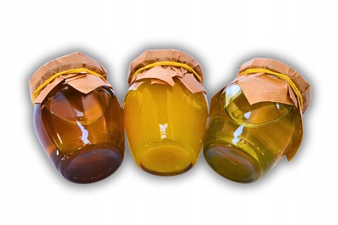 Zestaw 3 miodów naturalnych 3x200g - akacja, nawłoć, mniszek - Upominek Zestaw 3 miodów naturalnych 3x200g - akacja, nawłoć, mniszek - Upominek